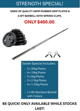 Standard Rubber Grip Plate & 6ft Barbell Package *SOLD OUT*